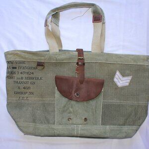 Sun'N'Sand - UCHI - Large Shoulder Tote Heavy Canvas And Leather 23W x 13T x 6D
